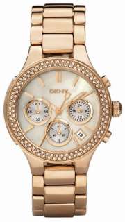DKNY Chronograph Rose Gold Tone MOP Dial Womens Watch NY8080  