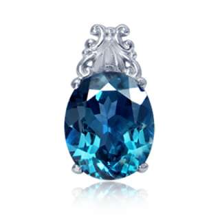 35ct. Real London Blue Topaz Gold Plated 925 Sterling Silver 