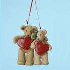 KSA Club Pack of 12 Bear Couple Personalized Heart Christmas Ornaments