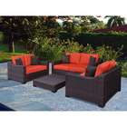 SHOPZEUS Atlantic San Diego Deep Seating Set (Brown/Orange)