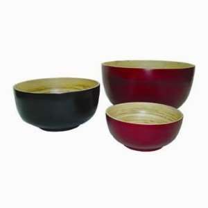  Spun Bamboo Bowls   set of 3 