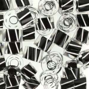  Black and White Large Hole Furnace Glass Bead Jewelry