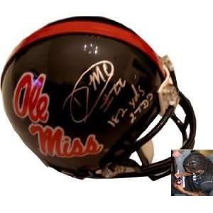 Dexter McCluster Autographed/Hand Signed Ole Miss Rebels Mini Helmet 