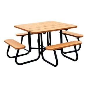  Square Recycled Plastic Picnic Table with Powder Coated 