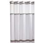 Hookless Escape Built in Peva liner Fabric Shower Curtain, White/Brown
