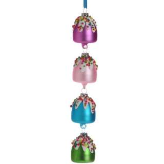   Glass Purple Pink Blue Green Gumdrop Candy Christmas Ornament  