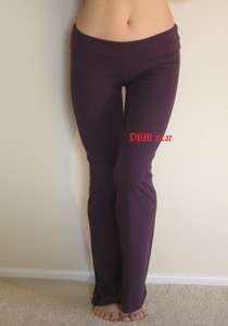 Purple Yoga Fitness Gym Pants With Fold Down Waist S, M, L  