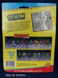 1993 Toy Biz Marvel Super Heroes Near Mint on Card Venom Vintage 