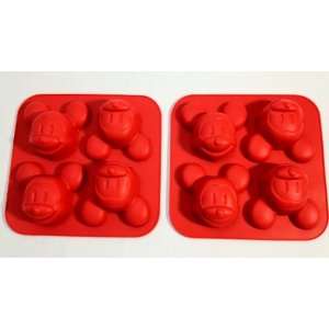  SET OF TWO (2) Silicone MICKEY Molds; 4 cavities each mold 