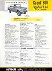 1967 International Scout 800 Sportop 8cy Truck Brochure
