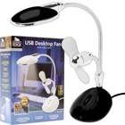 Quality BLACK 2 in 1 Laptop Desk LED Lamp and Fan   Powered by USB