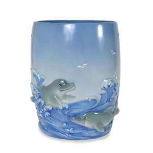   Pacific Dolphins Wastebasket American Pacific Home