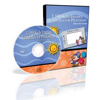 KIDS FRAMES   1,100 TEMPLATES 4 PHOTOSHOP on DVD  
