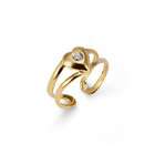 VistaBella Solid 14k Yellow Gold Round CZ Heart Toe Ring