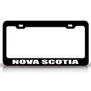 NOVA SCOTIA Country Steel Auto License Plate Frame Tag Holder, Black 