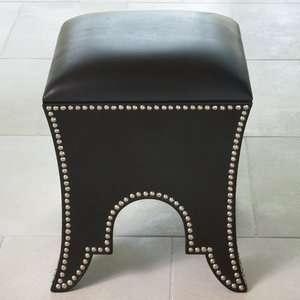  Moroccan Poof Black Leather
