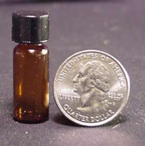 100 Small Amber Glass Vials w/ Caps 12 x 32 mm 1/16 Oz  