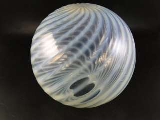 Antique Art Glass Opalescent White Swirl Lamp Shade Ceiling Lighter 