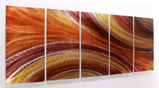 Large Brown Earthtone Modern Metal Abstract Wall Art Painting 