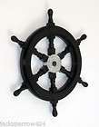 Black Nautical Pirate Ships Steering Wheel Wooden 36 Maritime Boat 