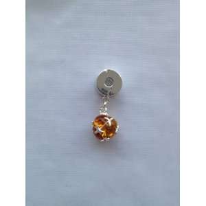  Clip Lock with November birthstone dangle charm bead fits Pandora 