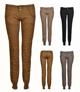 Womens Cuff Chino Jeans Ladies Trouser Pants Jean 8 16  