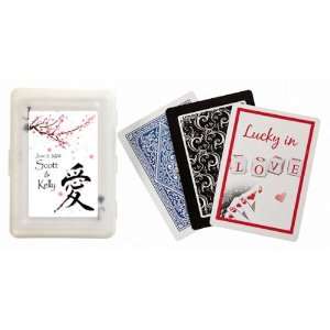 Wedding Favors Cherry Blossom Design Personalized Playing Card Favors 
