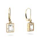 Jewels For Me White Topaz Pendant 14K Yellow Gold Genuine Emerald cut