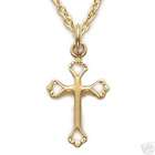   Ladies Girls Flared Gold on Silver Cross Neckla Engraving Font Block