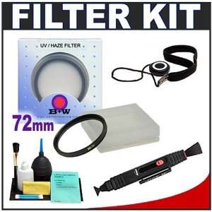  B+W Digital 72mm UV Haze Glass Lens Filter + Accessory Kit 