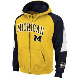  Michigan Wolverines Navy Blue Maize Playmaker Full Zip 