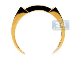 925 Sterling Silver 0.45 Diamond Yellow Gold Mens Band Ring  
