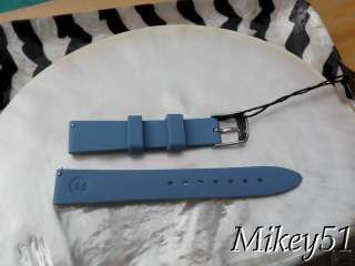 NEW AUTHENTIC MICHELE 16MM BLUE RUBBER WATCH STRAP  