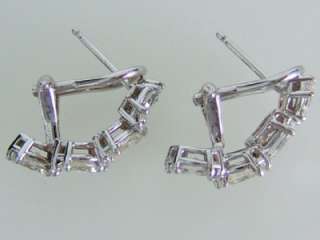 Elegant 14k. White Gold Marquise Diamond Earrings, New  