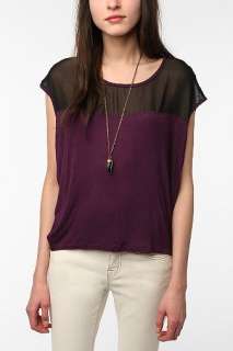 UrbanOutfitters  Daydreamer LA Chiffon Mix Raglan Tee