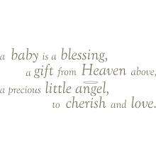   Baby is a Blessing   Pewter   Brewster Wallcovering Co   BabiesRUs