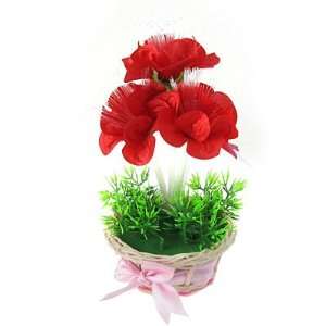 Amico Flashing 5 Colors Lamp Fiber Optic Red Flower Home Decor  