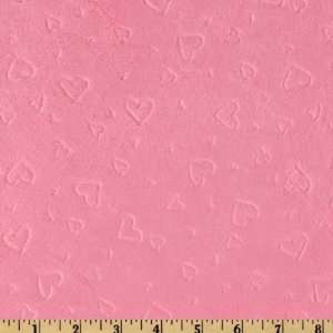  60 Wide Minky Embossed Heart Cuddle Hot Pink Fabric By 