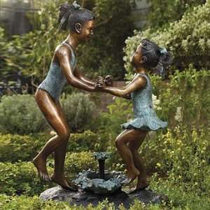 Dancing Sisters Cast bronze Sculpture   Frontgate Patio 