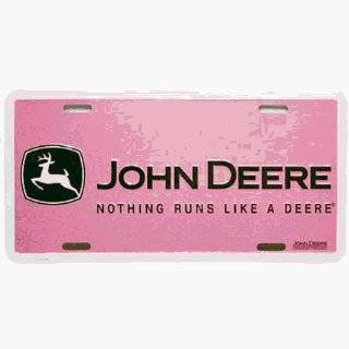 John Deere License Plate, Nothing Runs Like A Deere, Pink