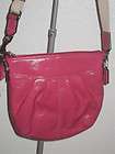 NWT Coach Patent Leather Pleated Swingpack Handbag   Raspberry   Style 