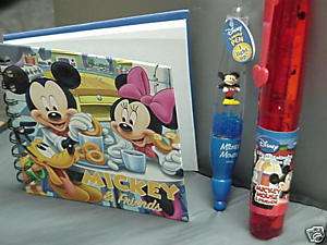 Disney Mickey Mouse Stationary Set Pen Spiral Notebook  