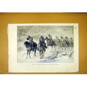  Army Austrian Uhlans Patrol Snow Storm Military 1888