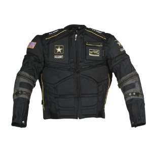  Power Trip Mens Army Flak Motorcycle Jacket Black/Grey XXL 