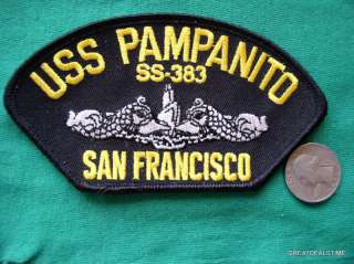 USS PAMPANITO SS 383 SUB USN NAVY MILITARY HAT PATCH  