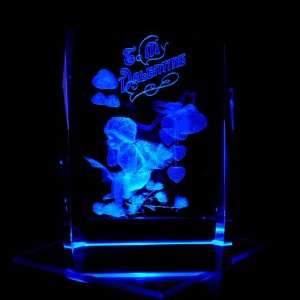  Cupid Be My Valentine 3D Laser Etched Crystal includes Two 