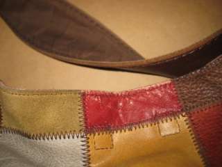 LUCKY BRAND Large Patchwork Leather Suede Hobo Slouch Shoulder Purse 