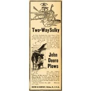  1907 Ad Two Way Sulky Plows John Deere Farm Machinery 