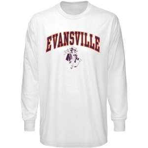 NCAA Evansville Purple Aces White Bare Essentials Long Sleeve T shirt 