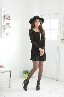 Asian Size XL 4XL women elegant long sleeve geometric lace net mini 